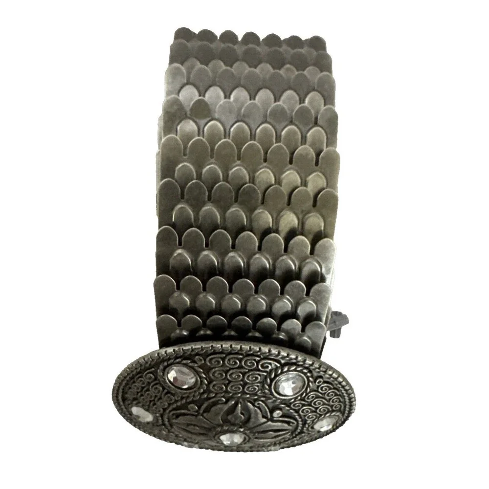 Medallion Belt Women’s Metal Vintage’s 90s Elastic Segmented inch Embellished